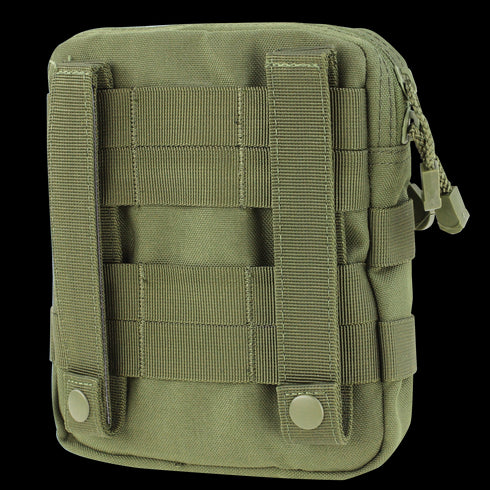 The Condor G.P. Pouch - Scorpion OCP features MOLLE straps and snap buttons on the back, allowing easy attachment to gear or backpacks for military or law enforcement use.